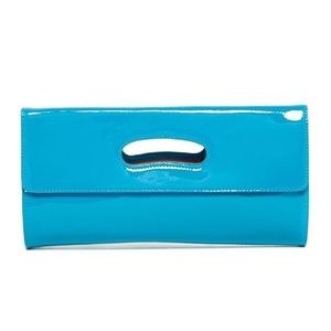 Hobo KATRINA leather clutch in POOL BLUE